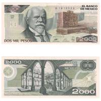 (1989) Банкнота Мексика 1989 год 2 000 песо "Хусто Сьерра"   UNC